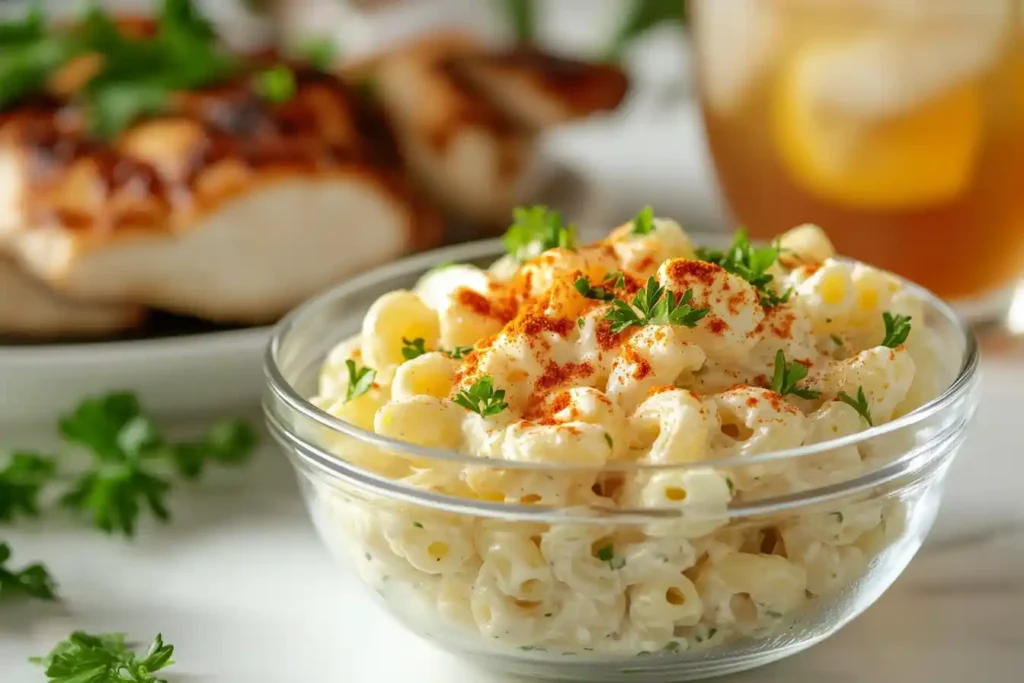 Macaroni Salad with Egg Served as a Side Dish