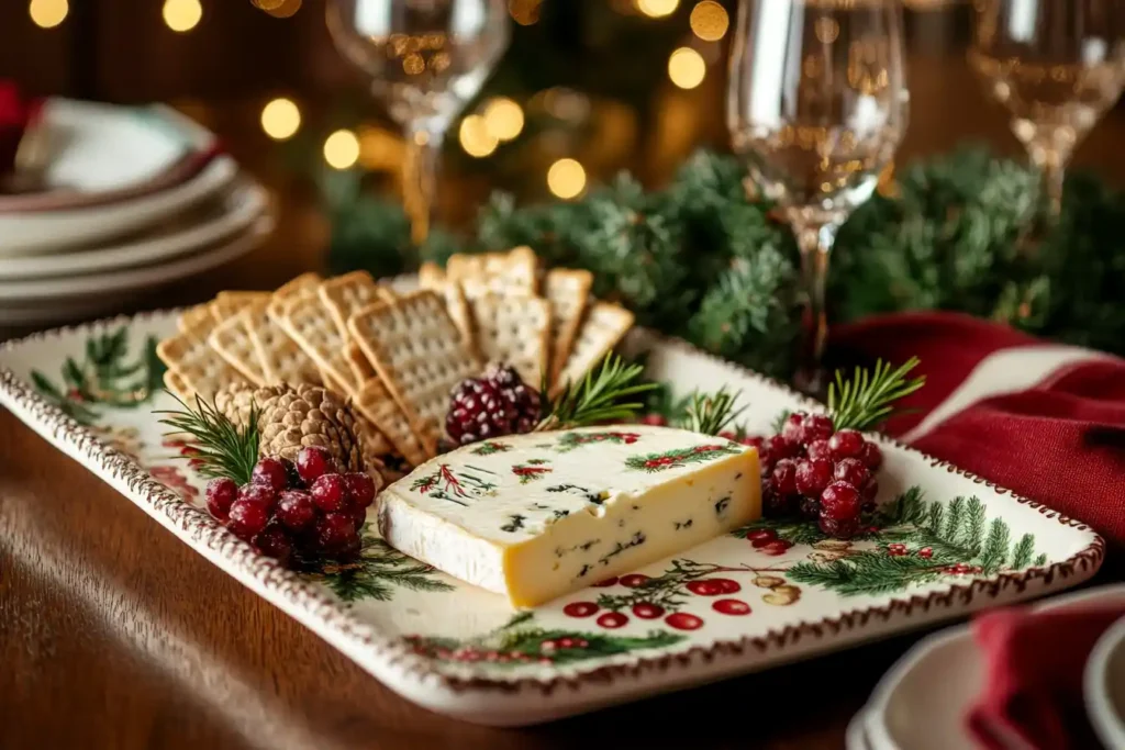 Cheese and cracker snack tray at a party