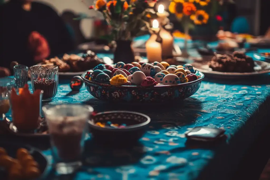 Traditional candy snacks during a celebration